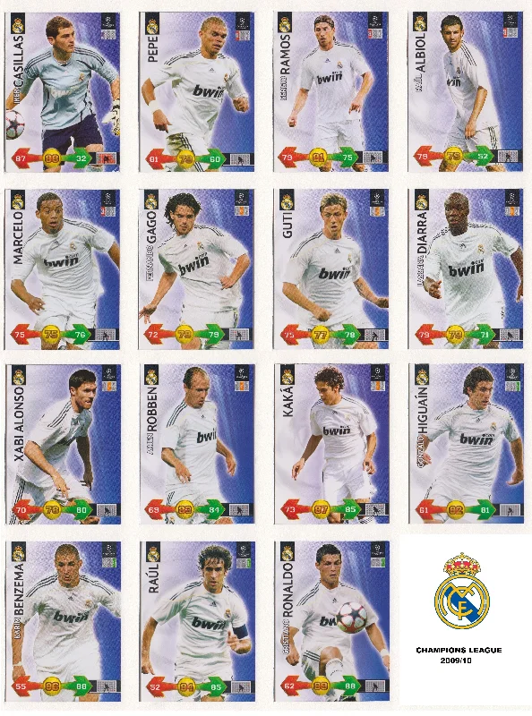 000. REAL MADRID KOMPLETT SETT "TEAM MATES" - CHAMPIONS LEAGUE 2009/10