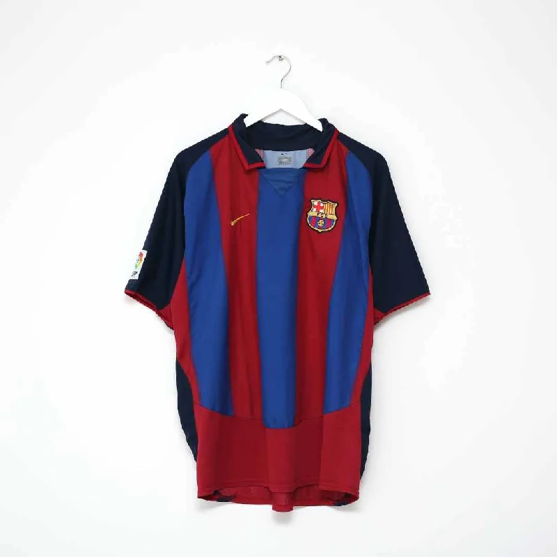 2003/04 Larsson #7 Barcelona Vintage Nike Home Football Shirt (XL)