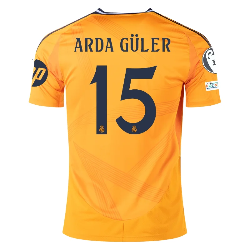 adidas Real Madrid Arda Guler Away Jersey w/ Champions League Patches 24/25 (Crew Orange)