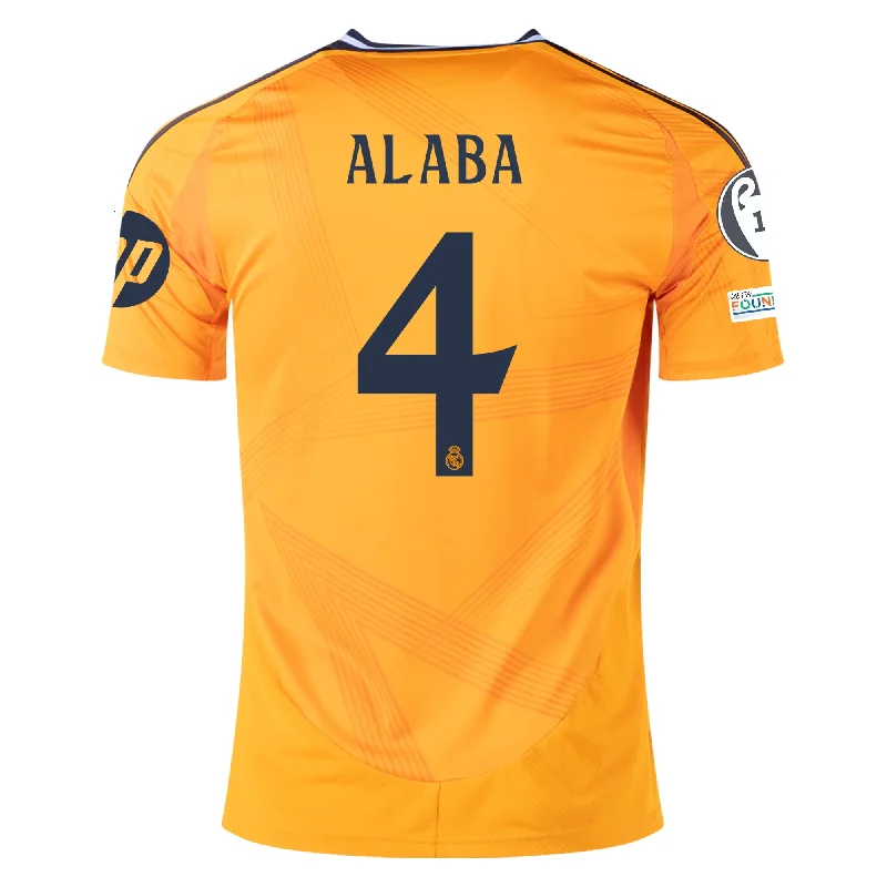 adidas Real Madrid David Alaba Away Jersey w/ Champions League Patches 24/25 (Crew Orange)