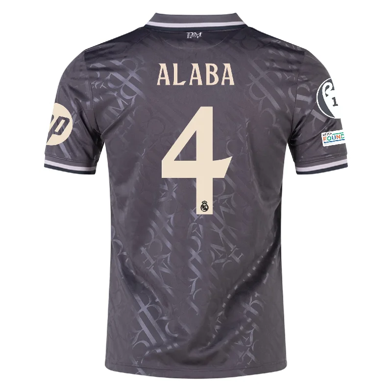 adidas Real Madrid David Alaba Third Jersey w/ Champions League Patches + HP Sponsor 24/25 (Charcoal)