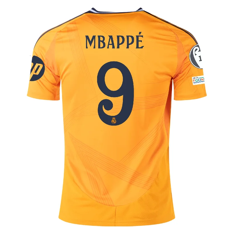 adidas Real Madrid Kylian Mbappe Away Jersey w/ Champions League Patches 24/25 (Crew Orange)