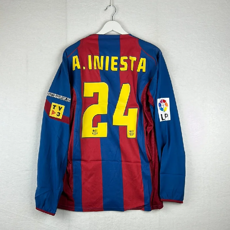 Barcelona 2004/2005 Player Issue Home Shirt - Iniesta 24 Long Sleeve