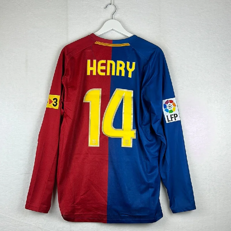 Barcelona 2008/2009 Player Issue Home Shirt - Henry 14 - Long Sleeve