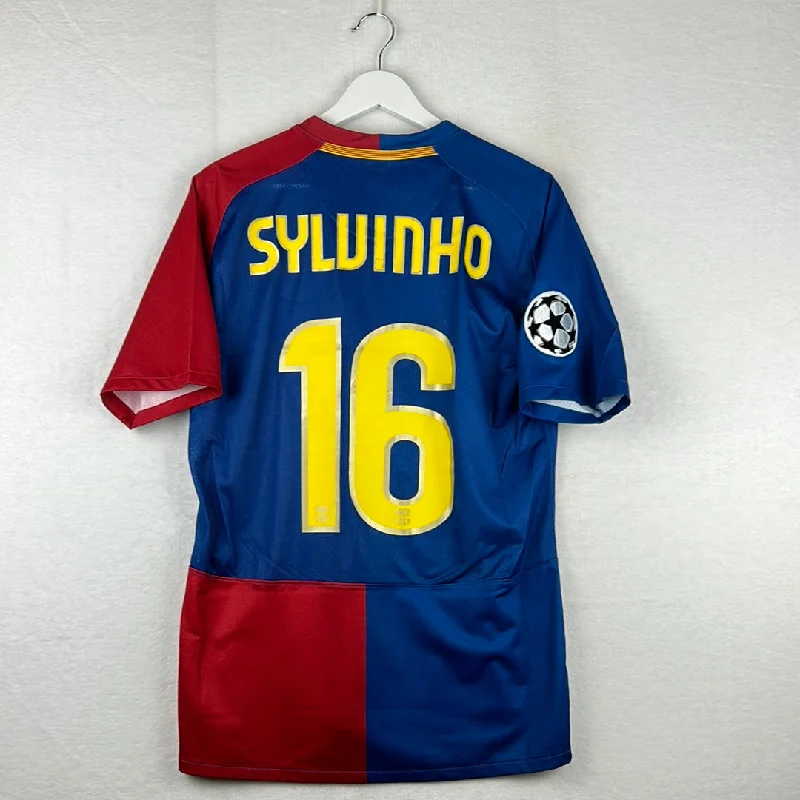 Barcelona 2009/2010 Player Issue Home Shirt - Champions League Final - Sylvinho 16