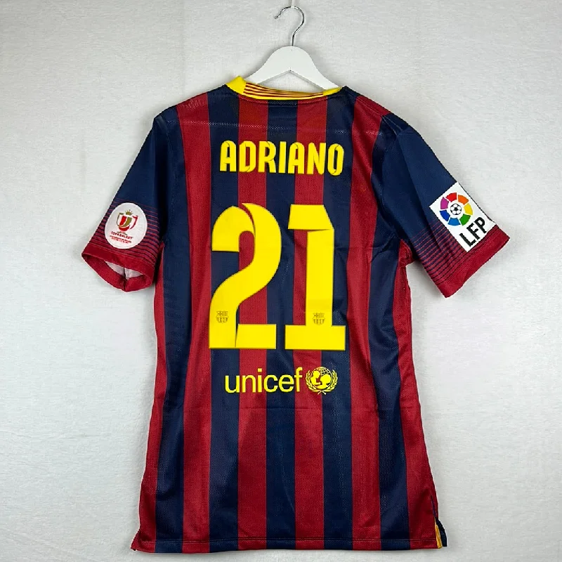 Barcelona 2013/2014 Player Issue Home Shirt - Copa Del Rei Final 2014 - Adriano 21