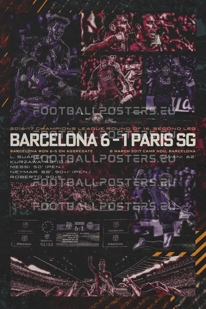 Barcelona "Comeback vs PSG 6-1" | Historic Poster