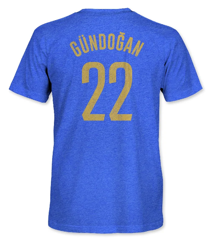 FC Barcelona Gündoğan Vintage Triblend T-Shirt - Royal Blue