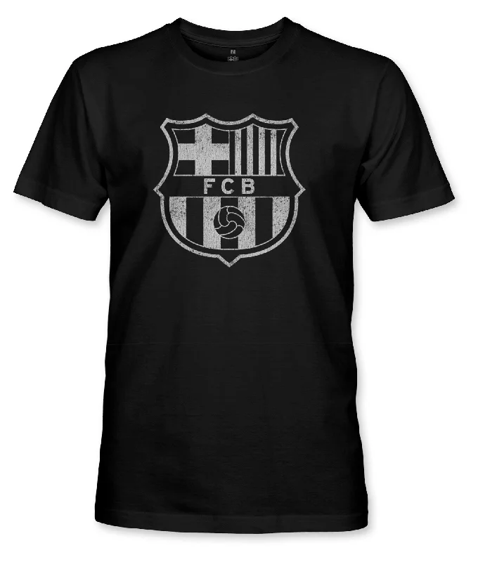 FC Barcelona Mono Badge Cotton T-Shirt - Black