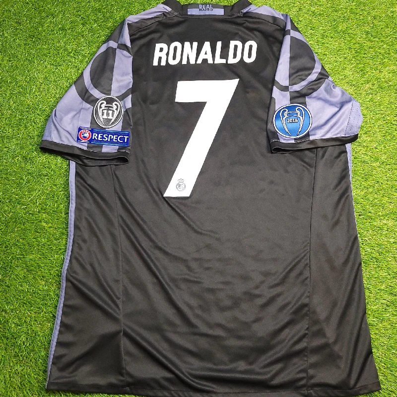 Cristiano Ronaldo Real Madrid 2016 2017 UEFA Third Soccer Jersey Shirt XL SKU# AI5139