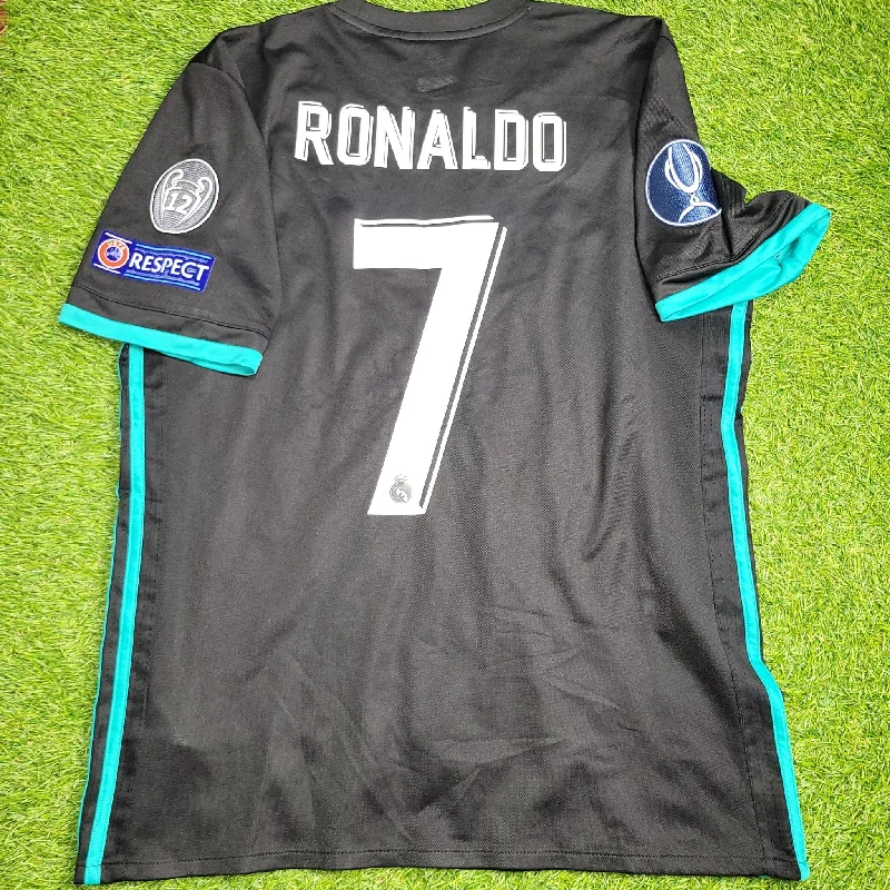 Cristiano Ronaldo Real Madrid 2017 2018 UEFA SUPER CUP Away Soccer Jersey Shirt M SKU# BR3543