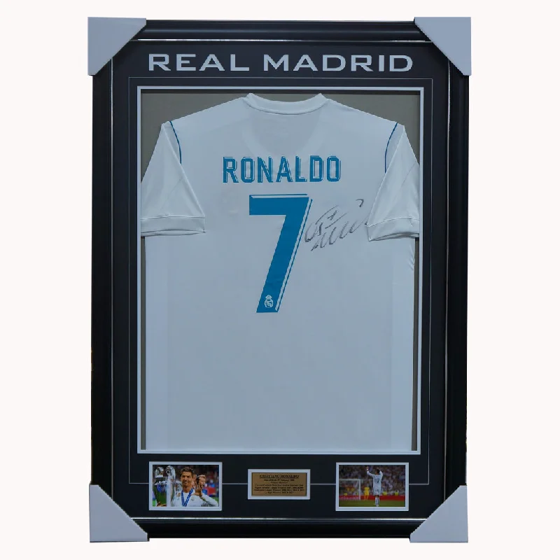 Cristiano Ronaldo Signed 2018 Real Madrid Fc Jersey Framed UEFA Champions + Coa - 3241