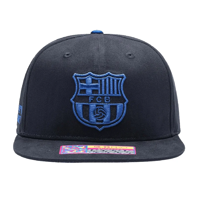 Fan Ink FC Barcelona Locale Snapback Hat (Black)