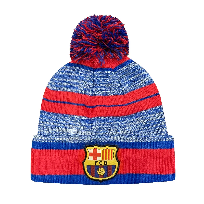 FC Barcelona Adult Logo Life Unisex Pom Beanie