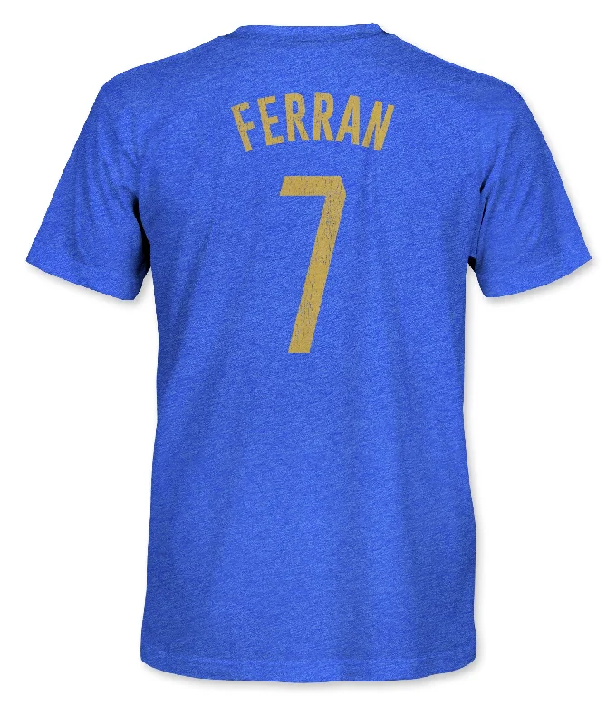 FC Barcelona Ferran Torres Vintage Triblend T-Shirt - Royal Blue