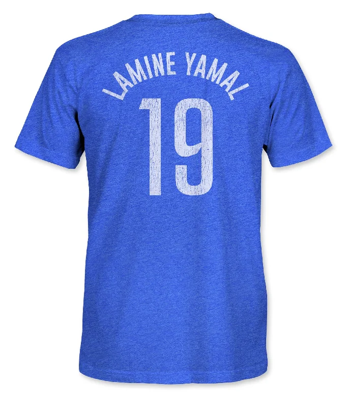 FC Barcelona Lamine Yamal Vintage Triblend T-Shirt - Royal Blue