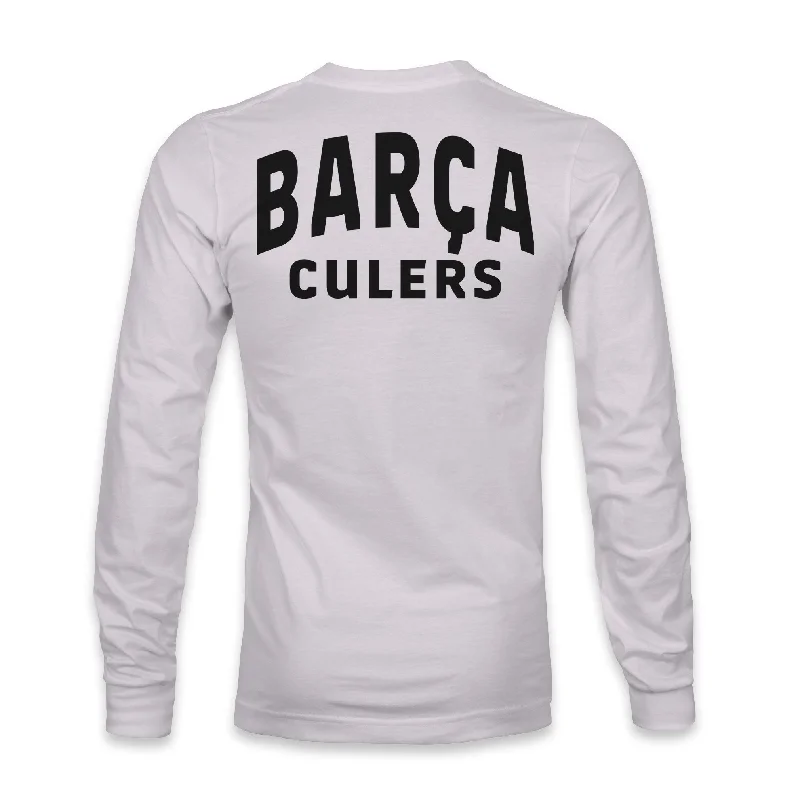 FC Barcelona Team Arch Cotton Long Sleeve T-Shirt - Silver