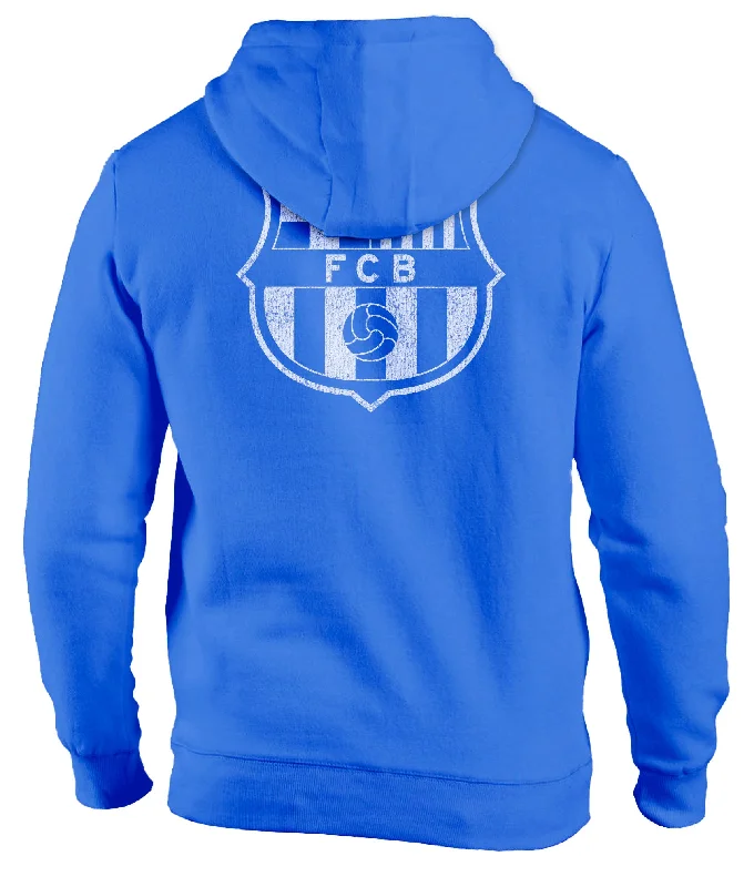 FC Barcelona Wordmark Fleece Pullover Hoodie - Royal