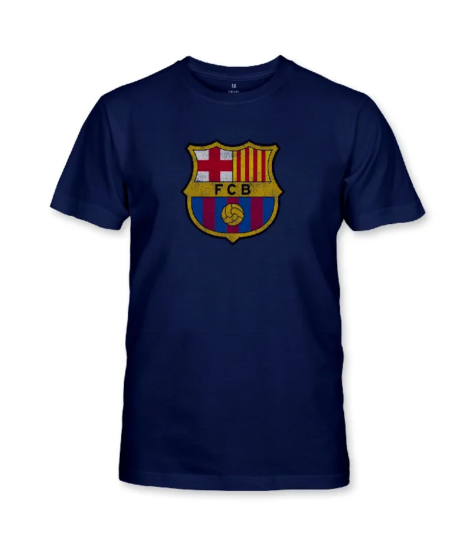 FC Barcelona Youth Color Badge Cotton T-Shirt - Navy