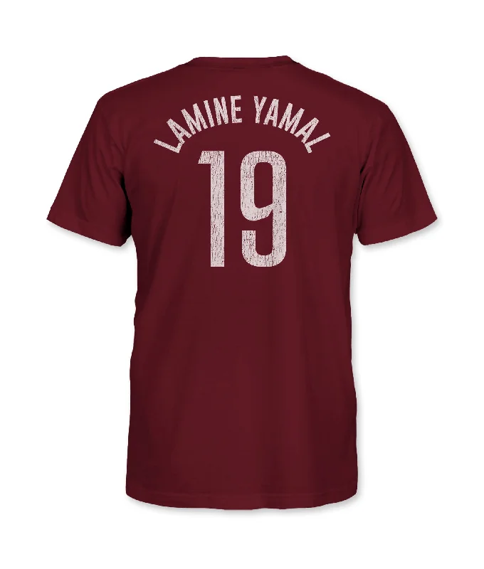 FC Barcelona Youth Lamine Yamal Cotton T-Shirt - Maroon