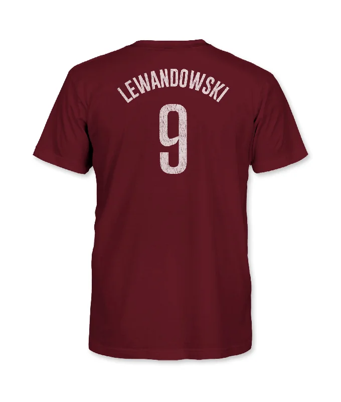 FC Barcelona Youth Lewandowski Cotton T-Shirt - Maroon