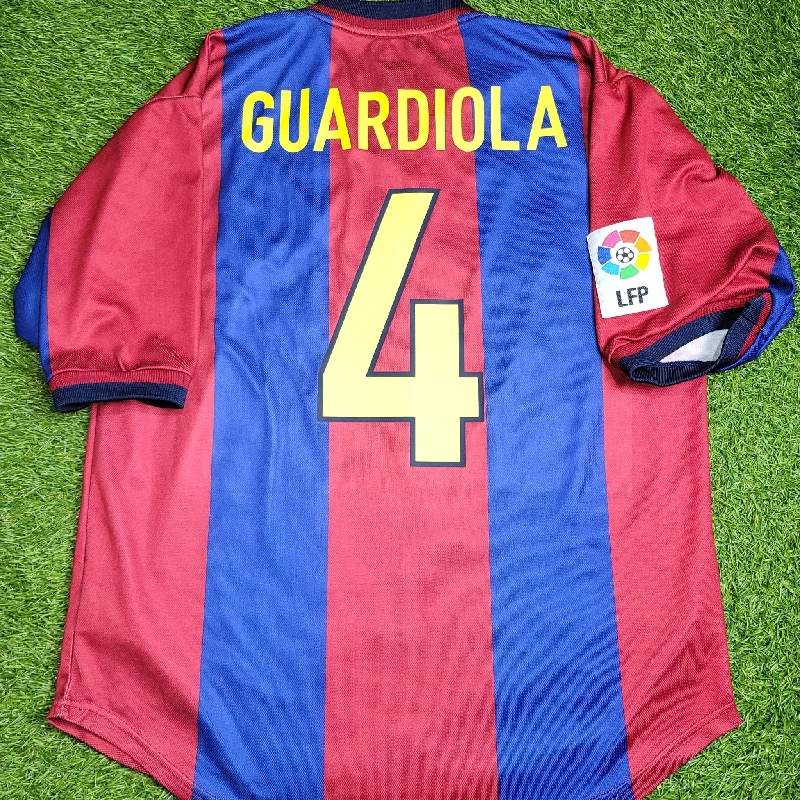 Guardiola Barcelona 1998 1999 Home Soccer Jersey Shirt M