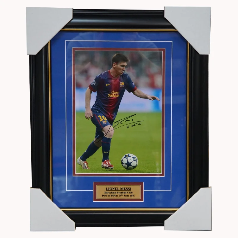 Lionel Messi Barcelona Hand Signed Photo Framed - 3507