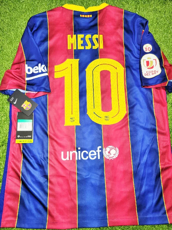 Messi Barcelona 2020 2021 COPA DEL REY LAST SEASON Home Soccer Jersey Shirt BNWT XL SKU#  CD4232-456