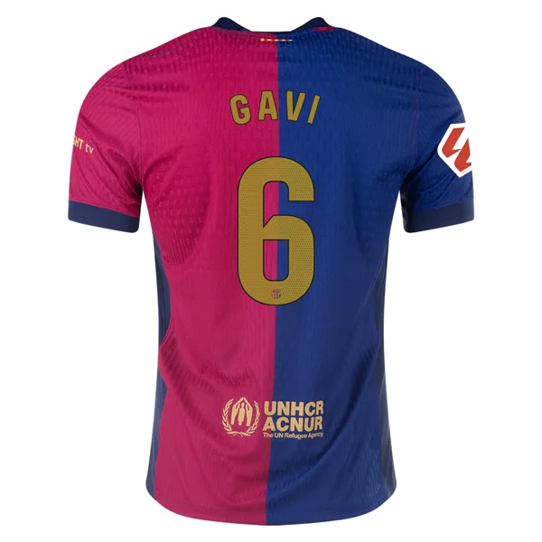 Nike Barcelona Authentic Gavi Home Jersey w/ La Liga Patch 24/25 (Royal/Nobel Red/Club Gold)