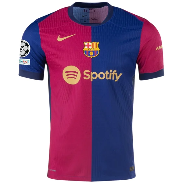 Nike Barcelona Authentic Home Jersey w/ Champions League Patches 24/25 (Royal/Nobel Red/Club Gold)