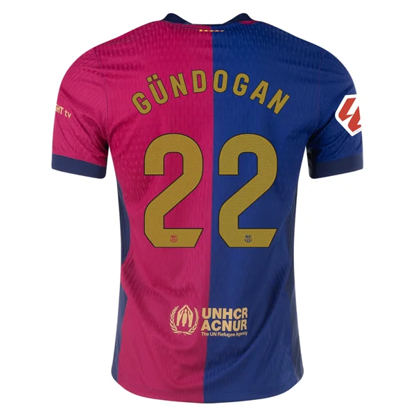 Nike Barcelona Authentic İlkay Gündoğan Home Jersey w/ La Liga Patch 24/25 (Royal/Nobel Red/Club Gold)