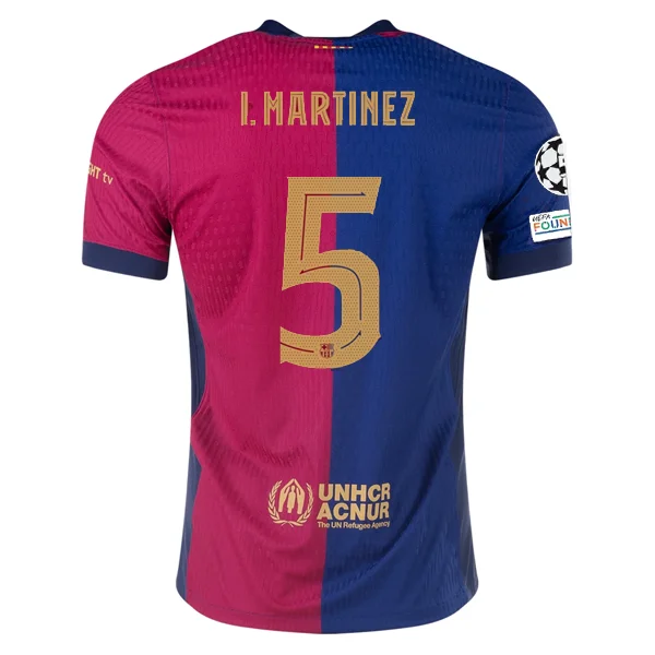 Nike Barcelona Authentic Iñigo Martínez Home Jersey w/ Champions League Patches 24/25 (Royal/Nobel Red/Club Gold)