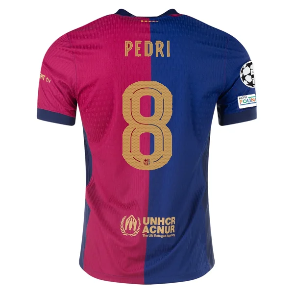 Nike Barcelona Authentic Pedri Home Jersey w/ Champions League Patches 24/25 (Royal/Nobel Red/Club Gold)