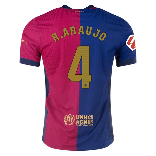 Nike Barcelona Authentic Ronald Araujo Home Jersey w/ La Liga Patch 24/25 (Royal/Nobel Red/Club Gold)