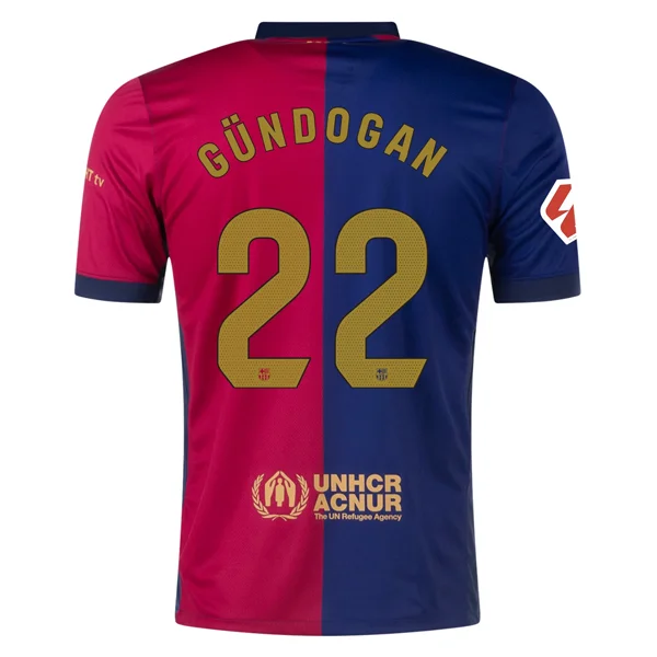 Nike Barcelona İlkay Gündoğan Home Jersey w/ La Liga Patch 24/25 (Deep Royal/Noble Red/Club Gold)