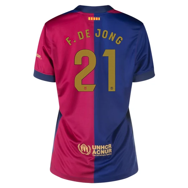 Nike Womens Barcelona Frenkie De Jong Home Jersey 24/25 (Deep Royal/Club Gold)