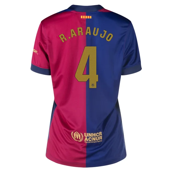 Nike Womens Barcelona Ronald Araujo Home Jersey 24/25 (Deep Royal/Club Gold)