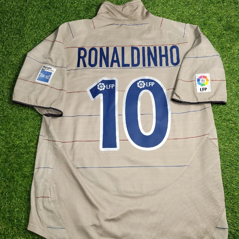 Ronaldinho Barcelona 2003 2004 DEBUT SEASON Away Soccer Jersey Shirt L SKU# 112587