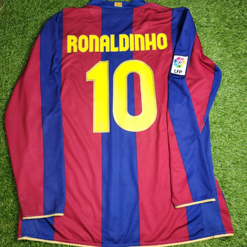 Ronaldinho Barcelona Anniversary 2007 2008 Long Sleeve Soccer Jersey Shirt XL SKU# 244793-655