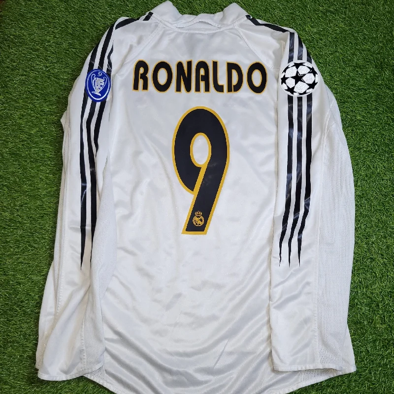 Ronaldo Real Madrid 2004 2005 UEFA Long Sleeve Soccer Jersey M SKU# 367835