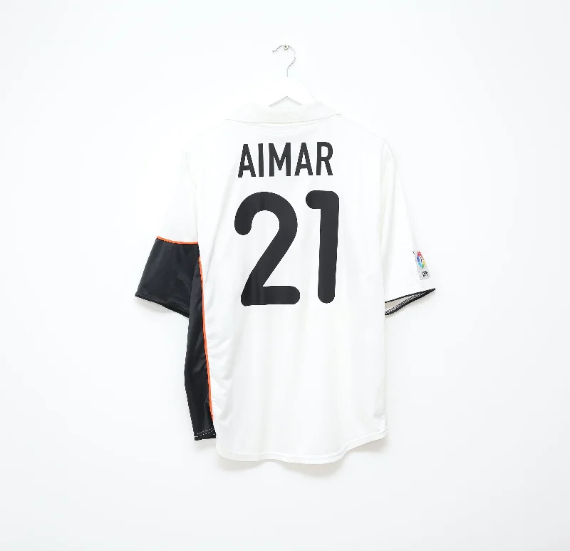 2001/02 AIMAR #21 Valencia Vintage Nike Home Football Shirt Jersey (L)