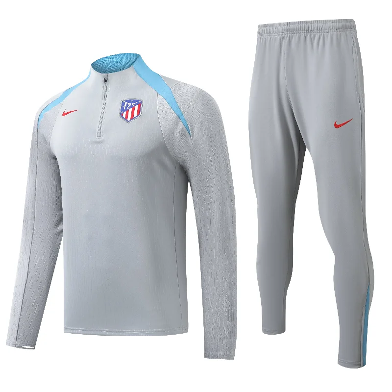 Atlético Madrid 2024-25 Grey Half-zip Training Tracksuit Set