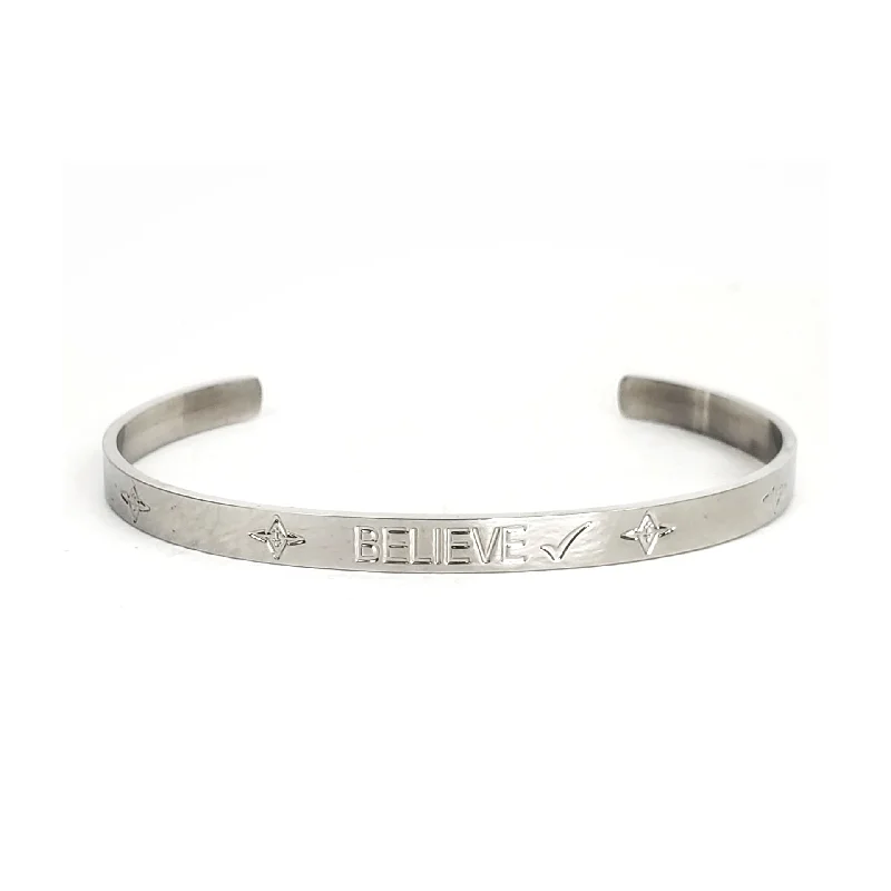 Believe Bracelet Silver Tone