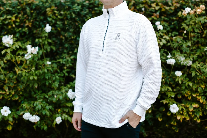 Straight Down Men's Optic Quarter-Zip (White)