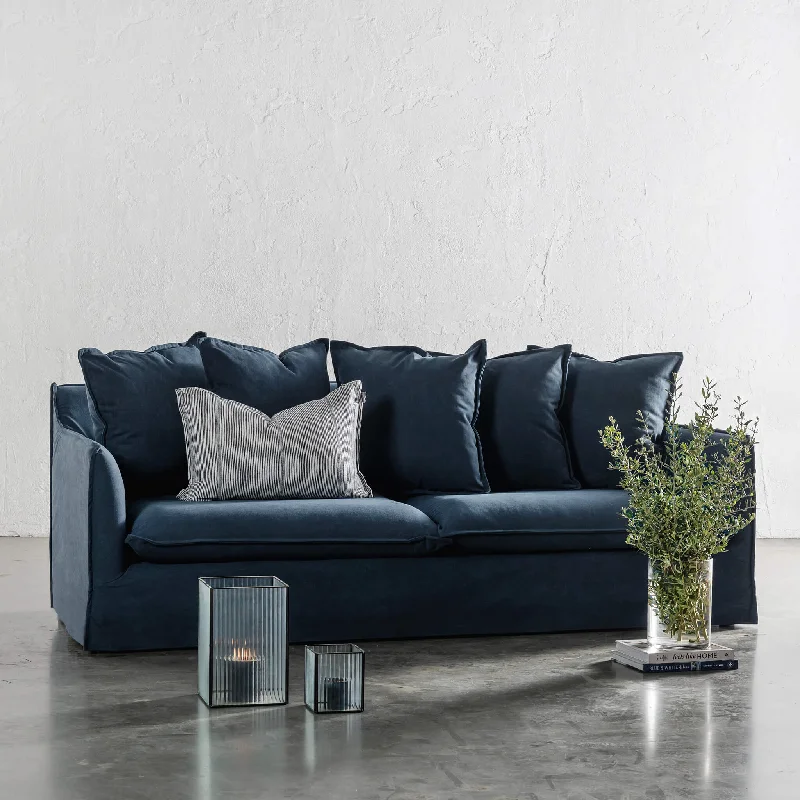 EXTRA FULL SET SOFA COVER   |  SEVILLA 3 SEATER SLIP COVER SOFA   |  MIDNIGHT DENIM