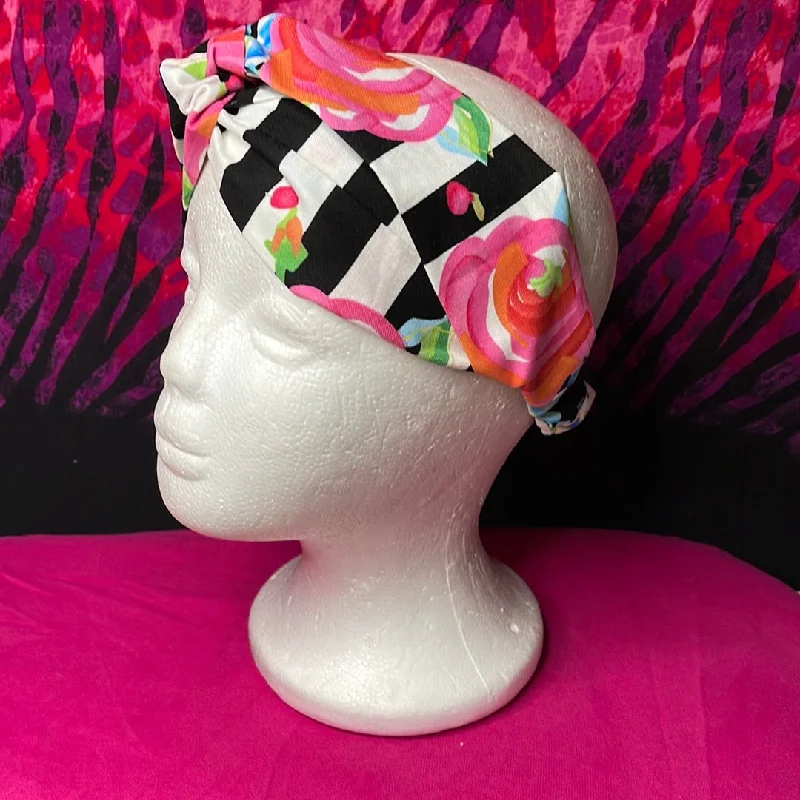 “Black & White Turban Twist Diva Headband