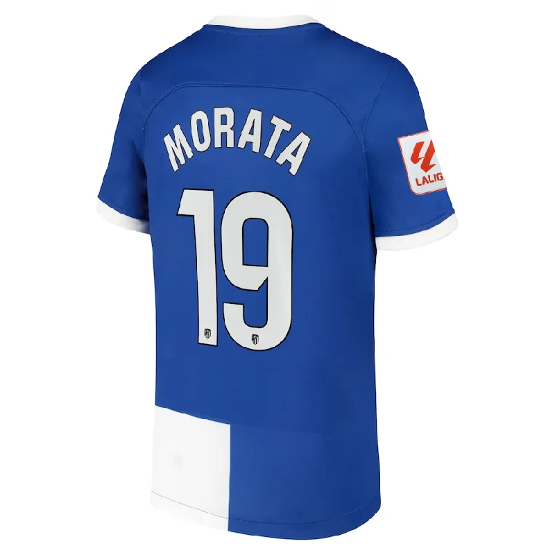 Nike Atletico Madrid Alvaro Morata Away Jersey w/ La Liga Patch 23/24 (Old Royal/White)