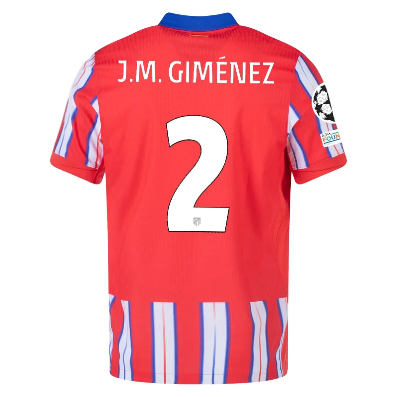 Nike Atletico Madrid Authentic Jose Maria Giménez Home Jersey w/ Champions League Patches 24/25 (Hyper Royal/Light Crimson/White)