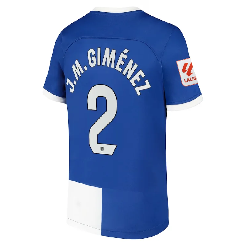 Nike Atletico Madrid José María Giménez Away Jersey w/ La Liga Patch 23/24 (Old Royal/White)