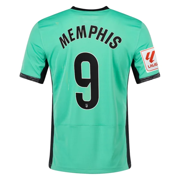 Nike Atletico Madrid Memphis Depay Third Jersey w/ La Liga Patch 23/24 (Spring Green/Black)